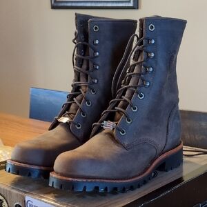 Chippewa Men's Rugged Brown Lace-Up Boots